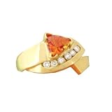 14K .75 CT Trillion Citrine & Diamond Band