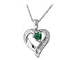 Emerald and Diamond Heart Pendant 14kt White Gold PRP4393EM