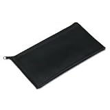Zippered Leather-Like Vinyl Coin Bag, 6'x11', Black PMF04621