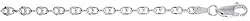 20" Sterling Silver Puffed Anchor Chain, 1/8" Thin, NICKEL FREE
