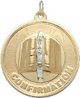 Holy Communion Bible on Disc, 14K Gold Charm