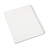 Allstate-Style Legal Side Tab Dividers, 25-Tab, 176-200, Letter, White, 25/Set
