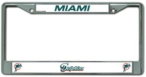 Miami Dolphins NFL Chrome License Plate Frame