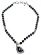 Sterling Silver Necklace in Black Onyx Gemstone 18.50 inches (gnklc241)