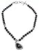 Sterling Silver Necklace in Black Onyx Gemstone 18.50 inches (gnklc241)