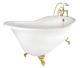 62 inches Elizabethan Classics Cast Iron Tub with English Telephone Faucet