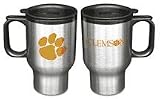 Clemson Tigers 16 oz. Stainless Steel Travel Mug (Set of Two)