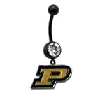Purdue Boilermakers PREMIUM Black Anodized Sexy Belly Navel Ring