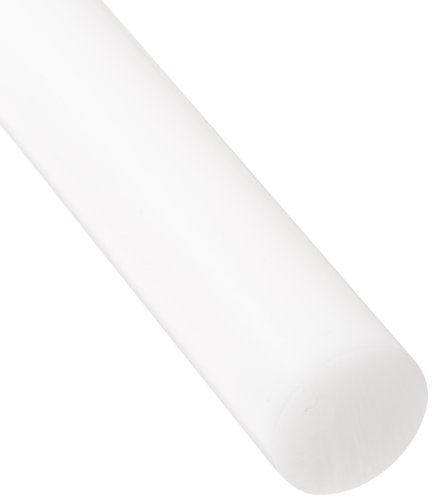 Acetal Copolymer Round Rod, Opaque White, Meets ASTM D6100, 1