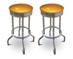 2 Glitter Gold Vinyl Specialty / Custom Barstools Set