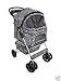 Classic Zebra 4 Wheel Pet Stroller,-1
