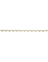 14K Gold Two Tone Cross Heart Bracelet
