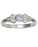 Celtic Double Trinity Knot & Blue Topaz Ring
