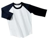 NEW Sport-Tek - Youth Colorblock Raglan Jersey White/Navy-S