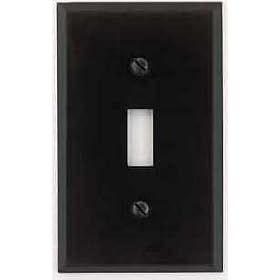 Click here to buy Switchplates Black Steel, Single Toggle Dimmer Classic Bl. S S Switch Plate by Renovator's Supply.
