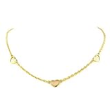 14K Yellow Gold Diamond Cut Rolo Necklace 17