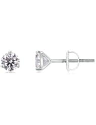 0.65 ct Solitaire Diamond Stud Earrings in White Gold