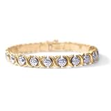 14KT Two Tone Gold X and O Bracelet