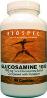 GLUCOSAMINE 1000, Pure, 98% Absorbable Glucosamine Sulfate Complex By BIOSPEC Specific Biological Formula - 90 Tablets