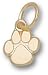 Clemson Tigers Paw 3/8 Charm - 14KT Gold Jewelry