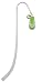 Flip Flop Lime Green with flower Silver Plated Charm Bookmark with Peridot Swarovski Drop