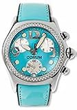 Corum 396-157-47-F167FH30R Bubble Large Chronograph Aqua Dial Leather and Rubber Men's Watch