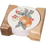 Corelle Abundance Coaster Set w Wooden Holder by Corelle