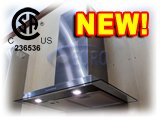 Review Euro-Kitchen  / Euro-Kitchen SPAGNA VETRO 36-inch Stainless Steel Glass Range Hood - SV168E-36