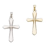 Cross Pendant with 18 inch necklace 14K White Gold 22.5X16mm