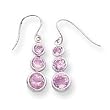 Sardelli - 14k White Gold 3-Tier Pink Cubic Zirconia Drop Earrings
