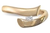 14KT Yellow Gold 0.12 Total Weight Round Diamond Promise Ring
