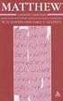 Matthew: A Shorter Commentary (International Critical Commentary)