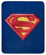 Superman Shield Logo Fleece Blanket. 50" X 60" in Size. Officially Licensed Product. Made of 100% Polyester.