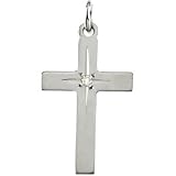 14K Yellow Gold Diamond Cross Pendant (0.01 ctw, G-H, SI1)