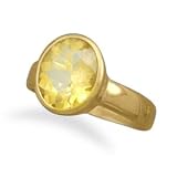 14 Karat Gold Plated Sterling Silver Citrine Ring