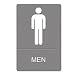 U.S. Stamp & Sign 4817 ADA Sign, Men Restroom Symbol with Tactile Graphic, Molded Plastic, 6 x 9, Gr