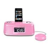iLuv Pink Dual Alarm Clock with Bed Shaker for your iPod - iMM153PNK