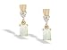 14K Yellow Gold Genuine Emerald-cut Opal and Diamond Dangle Drop Earrings