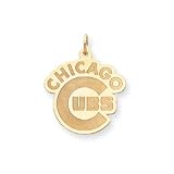 Chicago Cubs 1 1/8in Logo Pendant - 14kt Yellow Gold