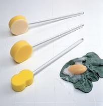 [Itm] Ergonomic Handle with Round Sponge [Acsry To]: Long Scrub Sponges - Ergonom... see description
