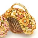Piearth ピアース ジュエリーボックス クリスタル 宝石箱 フラワー NO4 イエロー 4-2 YL