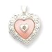 Sterling Silver MOP Diamond 2-Frame Heart Locket