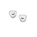 14k White Gold Puffed Heart Stud Earrings
