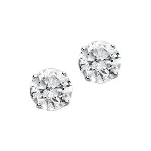 14kt. White Gold, 1 ct. tw. Brilliant Diamond Solitaire Earrings by