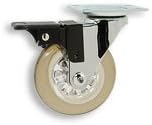 Cool Casters - Translucent Wheel Caster, Smoked Black Wheel Wheel, Chrome Yoke, Threaded Stem, No Brake - Item #50-75-SMBL-CH-SP-WB
