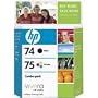HP 74/75 Black & Tri-Color Inkjet Print Cartridge Package
