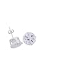 Sterling Silver 9mm Round Clear CZ Earrings