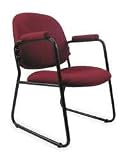 Dakota Designs 2UMU9 Guest Chair, 33 In H, Burgndy, Fabric