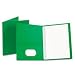 Oxford 57703 Twin Pocket Portfolios with Three Tang Fasteners, Light Green, 25 per Box