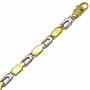 14K Two Tone Gold. Fancy Bullet Men's Bracelet